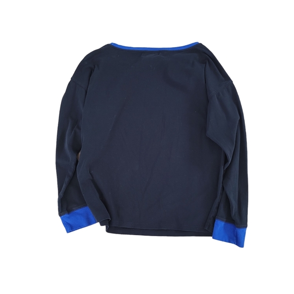 Ralph Lauren Active Black/Blue Trim Wide Neck Lightweight Sweatshirt Pullover - Picture 2 of 5